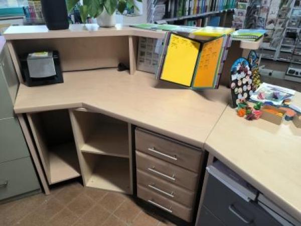 Verkaufstheke Ladentheke Tresen Verkaufstisch Empfang Ahorn 4,40 x 1,50 m  leer